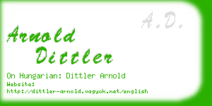 arnold dittler business card